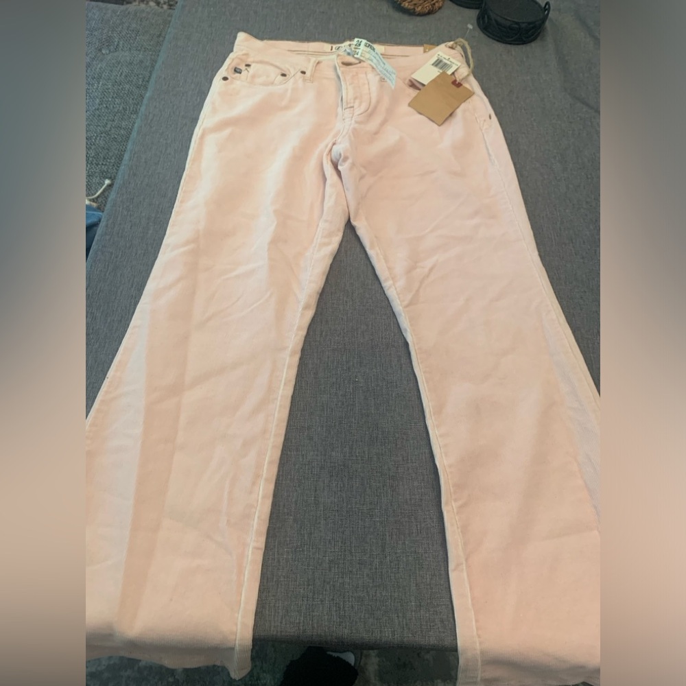 Pink Corduroy Low Rise Flare Pants